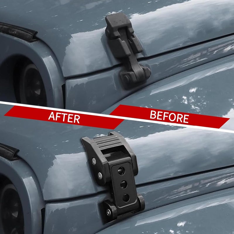 Averlongaz Hood Latches Compatible with Jeep Wrangler JK JKU 2007-2018, JL JLU 2018-2025, Gladiator JT 2020-2025 1 Pair (Black) - Image 4